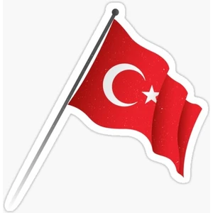 Türk Bayrağı Sticker Yapıştırma 17CM