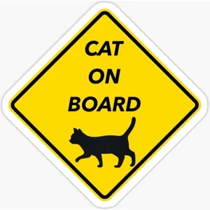 Arabada Kedi Var Cats On Board Sticker Yapıştırma 19CM Md2