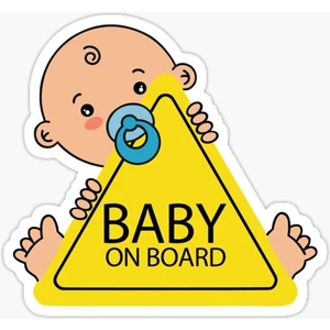 Uyarı Arabada Bebek Var Sticker Oto Etiket 18CM Md9