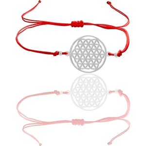 Söğütlü Silver Gümüş  Yaşam Çiçeği Kırmızı Ipli Bileklik