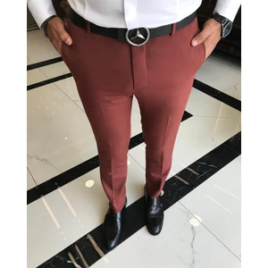 Terzi Adem İtalyan stil slim fit erkek kumaş pantolon kiremit T9723