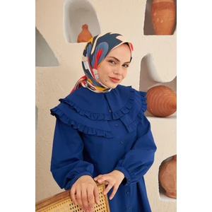 Yeni Twist Desen Pamuk Viskon Eşarp Mercan Siyah  1133-09