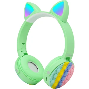 Heptek İletişim Rgb LED Işıklı Kedi Kulağı Band Tasarımı Katlanabilir Kulak Üstü Bluetooth Kulaklık (CXT-950)
