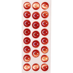 Sticker Kabartmalı Stiker Defter, Planlayıcı Etiket Türk Bayrağı (CB313) 16X7 cm