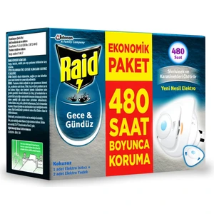 Raid Gece & Gündüz Sinekkovar Cihaz + 2 Yedek