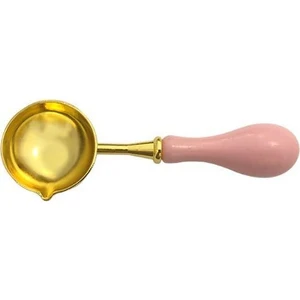 Davetiye Mum Mühürü Eritme Kaşığı El Yapımı Ahşap Saplı Yavruağzı