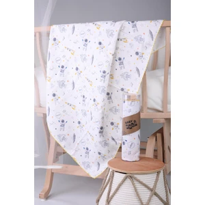 Baby Hola Müslin Örtü 85X90CM Astronot Desen Organik Hediyelik Emzirme Alt Açma Yenidoğan Puset örtüsü