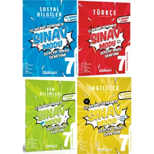 Pruva Akademi 7. Sınıf Sosyal - Türkçe - Fen - Ingilizce Deneme Seti 2023 4 Kitap