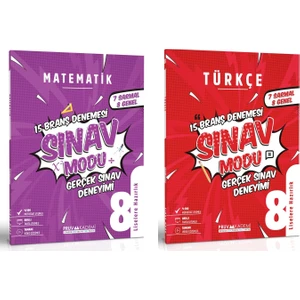 Pruva Akademi 8. Sınıf Matematik - Türkçe Sınav Modu Deneme Seti 2023 2 Kitap