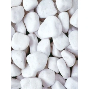 2 Kg Dekoratif Beyaz Taş 1 - 2 Cm Tamburlanmış Saksı Doğal