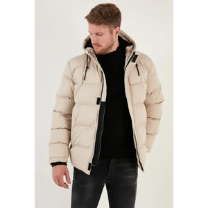 Fermuarlı Cepli Slim Fit Kapüşonlu Şişme Mont Erkek Mont 5711050