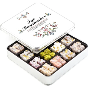 Bayram Hediyesi Karışık Çifte Kavrulmuş Lokum (Metal Kutu)