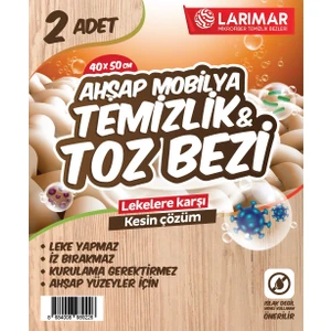 2 Adet Ahşap Mobilya ve Hassas Yüzeyler Için Toz Temizlik Bezi Toz Alma 40X50 cm Büyük Boy