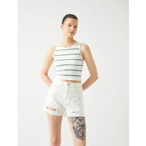 Crop Fitilli Atlet Basic Halter Yaka