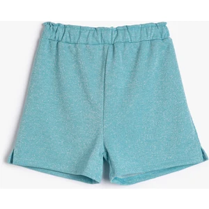 Şort Parıltılı Beli Lastikli Rahat Kesim