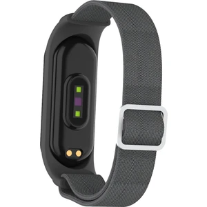 Xiaomi Mi Band 3/4/5/6 Için Elastik Naylon Akıllı Saat Kayışı Yedek Saat Bandı - Koyu Gri (Yurt Dışından)