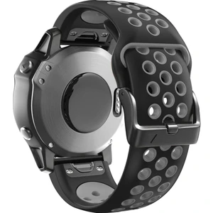 Garmin Tactix Için Delta / Enduro / Fenix ​​7x Silikon Silikon Saat Band Çift Renk Bilek Kayışı - Siyah / Gri (Yurt Dışından)