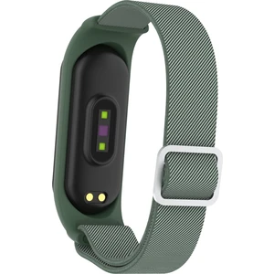 Xiaomi Mi Band 3/4/5/6 Için Elastik Naylon Akıllı Saat Kayışı Yedek Saat Bandı - Koyu Yeşil (Yurt Dışından)