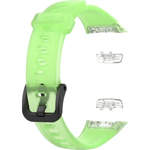 Huawei Band 6 / Honor Band 6 Için Şeffaf Su Geçirmez Tpu Yedek Kayış Saat Bantları - Şeffaf Green (Yurt Dışından)