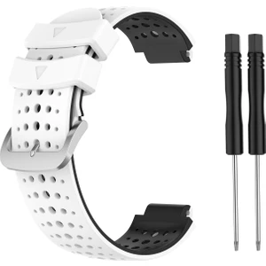 Garmin Forerunner 735XT 620 630 220 230 235 Için Iki Renk Silikon Saat Kayış Bileklik - Beyaz / Siyah (Yurt Dışından)