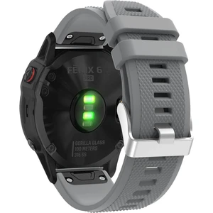 Garmin Fenix ​​7x/6x Safir Gps/6x Pro/6x Gps/5x Gps/5x Artı Silikon Spor Saat Band Gümüş Toka ile Ayarlanabilir Saat Kayışı - Gri (Yurt Dışından)