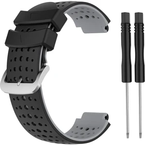 Garmin Forerunner 735XT 620 630 220 230 235 Için Iki Renkli Silikon Saat Kayış Bileklik - Siyah / Gri (Yurt Dışından)