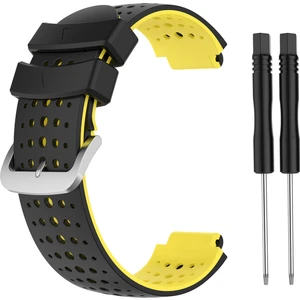 Garmin Forerunner Için Iki Renkli Silikon Saat Kayış Bileklik Yedekleme 735XT 620 630 220 230 235 - Siyah / Sarı (Yurt Dışından)