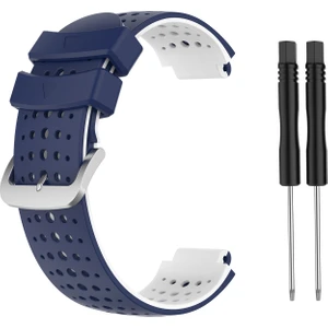 Garmin Forerunner 735XT 620 630 220 230 235 Için Iki Renk Silikon Saat Kayış Bileklik - Mavi / Beyaz (Yurt Dışından)