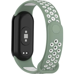 Xiaomi Smart Band 8 Silikon Saat Bantları Silikon Konektörlü Çift Renkli Spor Kayışı - Açık Yeşil+Beyaz (Yurt Dışından)