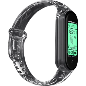 Renk Bant Bant Ayarlanabilir Tpu Bilek Kayışı Xiaomi Mi Band 5/6/7 Için - Siyah (Yurt Dışından)