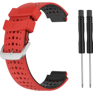 Garmin Forerunner 735XT 620 630 220 230 235 Için Iki Renk Silikon Saat Kayış Bileklik - Kırmızı / Siyah (Yurt Dışından)