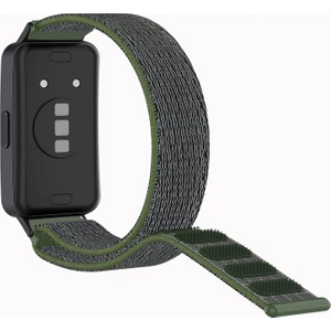 Huawei Band 8 Naylon Watch Band Ayarlanabilir Spor Döngüsü Nefes Alabilir Kayışı - Asker Yeşili (Yurt Dışından)