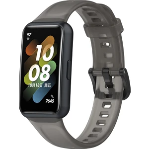 Huawei Band 7 Yumuşak Silikon Ayarlanabilir Bilek Kayışı Için Yarı Saydam Akıllı Saat Bandı - Şeffaf Siyah (Yurt Dışından)