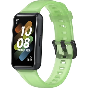 Huawei Band 7 Yumuşak Silikon Ayarlanabilir Bilek Kayışı Için Yarı Saydam Akıllı Saat Bandı - Şeffaf Yeşil (Yurt Dışından)