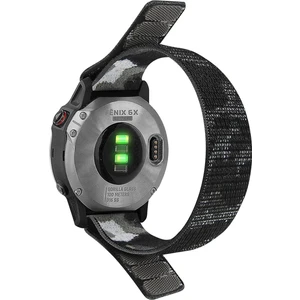 Garmin Tactix 7 Pro / Fenix ​​7x / 6x Pro Yedek Naylon Watch Band 26MM Ayarlanabilir Sihirli Bant Bilek Kayışı - Kamuflaj Gri (Yurt Dışından)