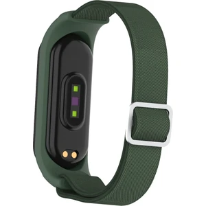 Xiaomi Mi Band 3/4/5/6 Için Elastik Naylon Akıllı Saat Kayışı Yedek Saat Bandı - Asker Yeşili (Yurt Dışından)