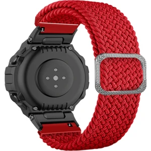 Huami Amazfit Için T-Rex / T-Rex Pro / Ares Nefes Alabilir Saat Kayışı Esnek Naylon Saat Bandına Ayarlanabilir Tokalı-Kırmızı (Yurt Dışından)