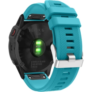 Garmin Fenix ​​7x/6x Safir Gps/6x Pro/6x Gps/5x Gps/5x Artı Silikon Spor Saat Band Gümüş Toka ile Ayarlanabilir Saat Kayışı - Gökyüze Mavi (Yurt Dışından)