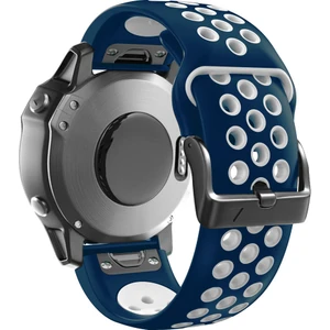Garmin Tactix Için Delta / Enduro / Fenix ​​7x Silikon Silikon Saat Band Çift Renk Bilek Kayışı - Siyah / Mavi (Yurt Dışından)