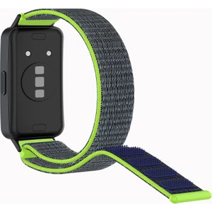 Huawei Band 8 Naylon Watch Band Ayarlanabilir Spor Döngüsü Nefes Alabilir Kayışı - Parlak Yeşil (Yurt Dışından)