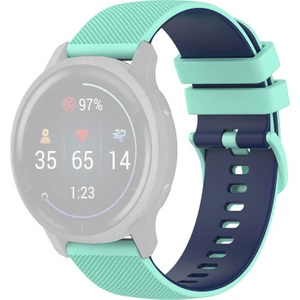 Garmin Venu2 Plus / Vivoactive 3 / Vivomove Sport Silikon Saat Band Saati 20MM - Bebek Mavisi / Koyu Mavi (Yurt Dışından)