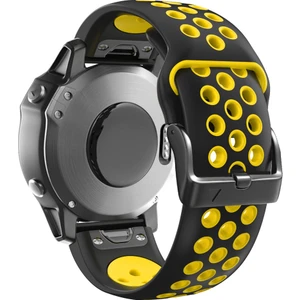 Garmin Tactix Için Delta / Enduro / Fenix ​​7x Silikon Silikon Saat Bandı Çift Renk Bilek Kayışı - Siyah / Sarı (Yurt Dışından)