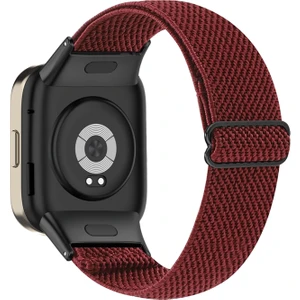 Xiaomi Redmi Için Watch 3 / Mi Watch Lite 3 Saat Kayışı Elastik Naylon Ayarlanabilir Akıllı Saat Bandı - Wine Red (Yurt Dışından)
