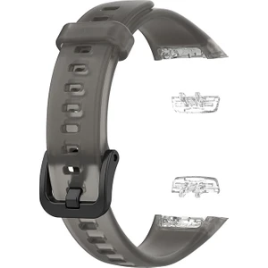 Huawei Band 6 / Honor Band 6 Için Şeffaf Su Geçirmez Tpu Yedek Kayış Saat Bantları - Şeffaf Black (Yurt Dışından)