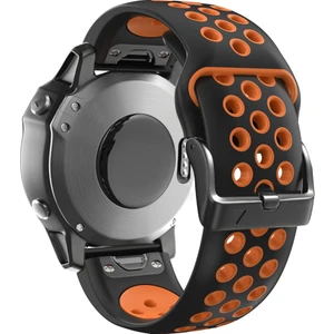 Garmin Tactix Için Delta / Enduro / Fenix ​​7x Silikon Silikon Saat Band Çift Renk Bilek Kayışı - Siyah / Turuncu (Yurt Dışından)