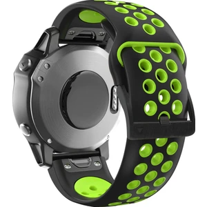 Garmin Tactix Için Delta / Enduro / Fenix ​​7x Silikon Silikon Saat Band Çift Renk Bilek Kayışı - Siyah / Yeşil (Yurt Dışından)