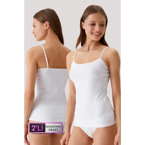 Pierre Cardin 2'li Ekonomik Paket Beyaz 1204 Ince Askılı Basic Pamuklu Atlet Set