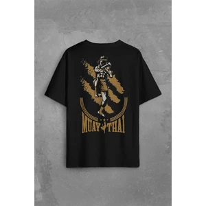 Kendim Seçtim Muay Thai Muaythai Kick Boks Boxing Uzak Doğu Sırt Ön Baskılı Oversize Tişört  T-Shirt