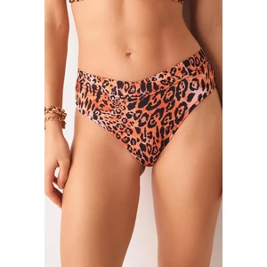 Yüksek Bel V Kesim Desenli Bikini Altı