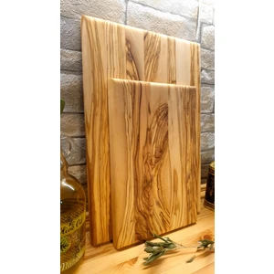 F&S Woodart 2 Li Set Zeytin Ağacı - Doğal Ahşap - Lüks - Kesme -Sunum - Et - Ekmek - Doğrama Tahtası